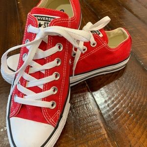 Converse All Star Red.  Women’s size 8, Mens 6.  Worn once. Great deal!